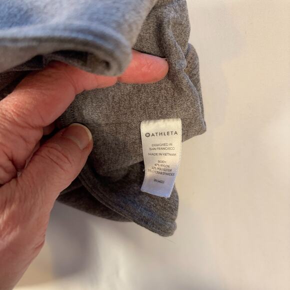 Athleta Mid Rise Leggings XS Heathered Taupe Pockets Full Length Yoga Workout - Picture 5 of 9